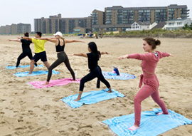 beach yoga tips for practicing in sand